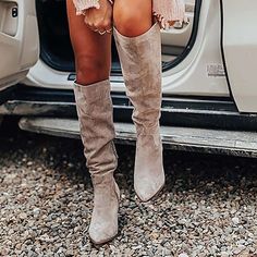 Cuban Heel Boots, Thick Heel Boots, Knee High Boots Winter, Knee High Boots Flat, Elegant Boots, Slouchy Boots, Winter Shoes For Women, Cuban Heels, Boots Cowboy