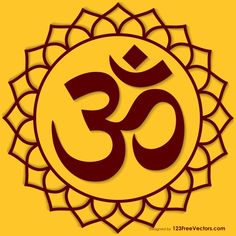 the om shan symbol in brown and yellow