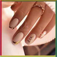 Holiday Nudes Nail Ideas, Festive Nude Nails, Elegant Nail Art, Christmas Nude Manicure, Neutral Holiday Nails, Chic Nude Nail Designs, Sophisticated Holiday Mani, Subtle Holiday Glam, Beautiful Nail Inspirations, Stylish Nude Nail Trends, Glamorous Neutral Nails, Elegant Holiday Nail Art, Nude Nail Perfection, Trendy Festive Manicure, Chic Holiday Nail Ideas By @matuszewsk.a Nails With Gold, Christmas Gel Nails, Festival Nails, New Year's Nails, Elegant Nails, Xmas Nails, Gold Nails, Gorgeous Nails, Holiday Nails