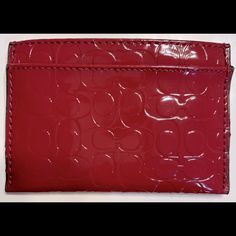 Authentic Coach Red Patent Leather Card Case Approximate Size: 4”X2.75” Authentic Guaranteed, Purchased Directly From Coach In Brand New Condition Stored In Plastic Bag, Smoke Free & Pet Free Environment. Red Formal Card Holder With Rfid Blocking, Formal Coach Rectangular Card Holder, Red Rfid Blocking Card Holder For Everyday Use, Formal Rectangular Coach Coin Purse, Coach Rectangular Wallet For Shopping, Classic Red Card Holder For Daily Use, Red Card Holder With Interior Slots For Everyday Use, Burgundy Wallet With Interior Card Slots, Burgundy Rectangular Wallet With Interior Card Slots