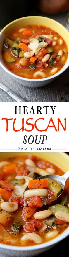 hearty tuscann soup with carrots and onions