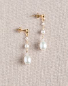 Jolie Threaders | Bridal Earrings by Sarah Walsh Bridal Jewellery — Sarah Walsh Bridal Jewellery Inc Wedding Jewelery, Ottawa Canada, Boho Glam, Bridal Earrings Pearl, Wedding Vibes, Jewelry Lookbook, White Earrings, Jewelry Inspo, Pretty Jewellery