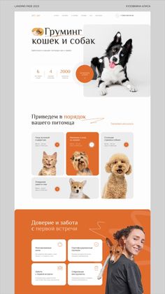 the website design is designed to look like it has an image of a dog and its owner