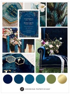 an instagram page with blue and gold accents