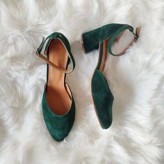 Coloured Wedding Block Heels Bridal Ankle Strap Shoes Green | Etsy Fall Wedding Bridesmaid Shoes, November Wedding Guest Shoes, Winter Wedding Shoes Bridesmaid, Winter Bridesmaid Shoes, Fall Bridal Shoes, Emerald Wedding Shoes, Dark Green Wedding Shoes, Colorful Bridal Shoes, Green Block Heels With Stacked Heel And Round Toe