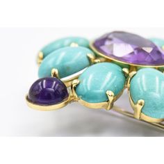 1970s Amethyst and Turquoise Maltese Cross Yellow Gold Brooch | Chairish Luxury Turquoise Brooches, Luxury Turquoise Brooches For Gift, Oval Yellow Gold Brooches With Gemstone, Oval Multi-stone Brooches As Gift, Gold Brooch, Maltese Cross, Gold Brooches, The Shape, Maltese