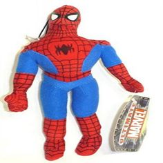 a spider - man stuffed animal is next to a candy bar