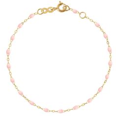 Gigi Clozeau - Classic Gigi Baby Pink bracelet, Yellow Gold, 6.7 Pink Jubilee Bracelet With Round Beads, Dainty Pink Round Bracelet, Dainty Pink Jubilee Bracelet, Pink Jewelry With Round Beads And Bracelet Strap, Delicate Pink Round Bracelets, Luxury Pink Beaded Bracelets, Elegant Pink Round Bead Bracelet, Elegant Pink 14k Gold Bracelets, Pink 14k Gold Bracelet Gift