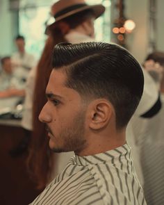 Pomade Hairstyle Men, White Boy Haircuts, Mens Pomade, Pompadour Men, Faded Hair, Hair Pomade