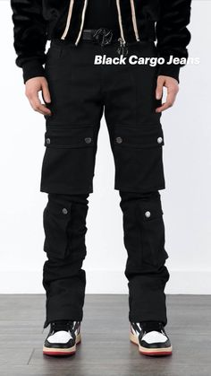 Black Cargo Jeans, Black Cargo, Bruce Wayne, Cargo Jeans, Black Stretch, Ripped Jeans