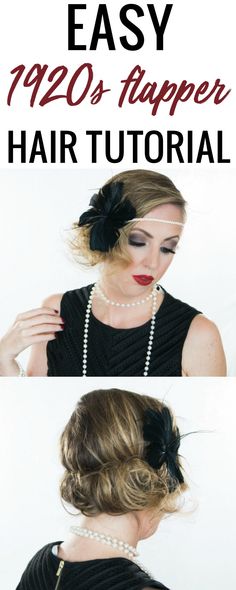 Flapper Hair Tutorial, 1920s Flapper Hair, Easy Halloween Hair, Gatsby Hairstyles For Long Hair, 1920s Hair Tutorial, Beach Waves Hair Tutorial, Flapper Hair