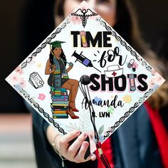 Time For Shots Graduation Cap, Lpn Cap Decoration Graduation, Time For Shots Nursing Cap, Future Nurse Graduation Cap, Medical Assistant Graduation Cap, Health Administration Graduation Cap, Public Health Grad Cap, Lpn Graduation Cap, Nursing School Hat Grad Cap