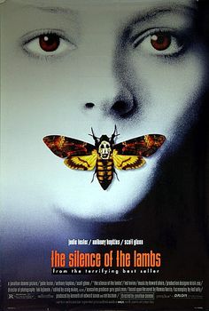 a movie poster for the science of the lambs with a moth on it's nose