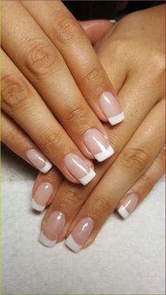 Barely French Nails, French Nails With White Base, Trendy French Manicure Square, Square French Tip Dip Nails, French And Solid Nails, French Tip Nails By Skin Tone Range, Classic French Nails Square, Acrylic French Tip Square, Slim French Tip Nails