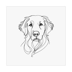 a black and white drawing of a dog's face