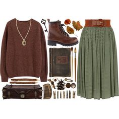 Country Witch, Witch Outfits, Look Hippie Chic, Forest Fall, Polyvore Dress, Falling Leaves, Winter Mode