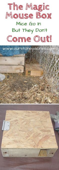 a wooden box sitting on top of hay next to a pile of wood planks