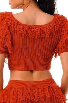 Imported S.M.L Cable Knit Pants sets. Short Sleeve Fringe Crop Top. Fringe Pants 100% Polyester Rust LSE Lets Dance Fringe Set Item Measurements: SIZE S SIZE S Length:" Waist:" Bust:" Item Measurements: SIZE S Measurements: SIZE S Inseam:" Length:" Hips:" Rise:" Cable Knit Pants, Fringe Pants, Fringe Crop Top, Crop Top Set, Fringe Sweater, Let's Dance, Top And Pants Set, Lets Dance, Knit Pants