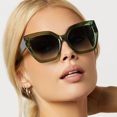 Oversized is everything. Radiating extra energy, Blaire's chic angle details complement a luxe acetate frame for a timeless iconic statement. Green Mirrored Lenses Cat Eye Sunglasses, Elegant Green Cat Eye Sunglasses With Uv Protection, Elegant Green Cat Eye Sunglasses With Mirrored Lenses, Green Sunglasses With Uva Protection For Parties, Modern Green Glass Cat Eye Sunglasses, Trendy Acetate Cat Eye Sunglasses For Parties, Trendy Acetate Sunglasses For Party, Trendy Acetate Party Sunglasses, Modern Green Cat Eye Sunglasses With Gradient Lenses