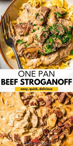 one pan beef stroganoni is an easy, quick and delicious dinner