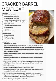 the recipe for a meatloaf is shown here