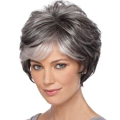 Grey Hair Wig, Best Wig Outlet, Short Grey Hair, Pixie Cut Wig, Best Wigs, Penteado Cabelo Curto, Short Wigs, Wedding Idea, Straight Wig