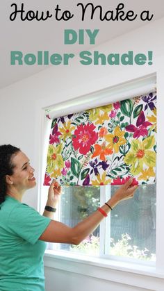 How to Make a DIY Roller Shade for Your Window! - Learn how take a roller shade rod and sew your own DIY roller shades with blackout fabric for pops of color that keep out the sun and heat! - Thrift Diving Diy Roller Blinds, Diy Roller Shade, Roller Shades Diy, Window Coverings Diy, Diy Window Shades, Fabric Roller Shades, Cortina Roller, Diy Window Treatments, Diy Shades