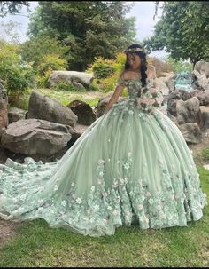 Green Ball Gown Dress, Sage Green Ball Gown, Green Ball Gown, Green Quince