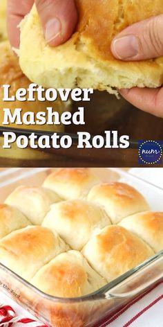 the leftover mashed potato rolls are ready to be eaten and put in the casserole dish