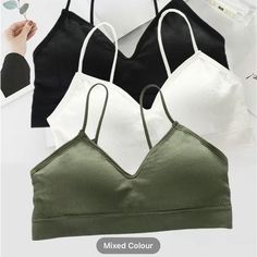 Perfect Pack Of 3 Ribbed Sports Bra’s Perfect For Teens Or Small Woman. Pads Are Removable. Details In Last 2 Pictures. Front Zip Sports Bra, Underwire Sports Bras, Printed Sports Bra, Seamless Sports Bra, Black Bralette, 7th Grade, Sport Bh, Sports Bras