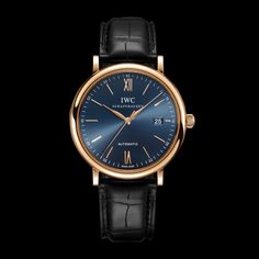 The Portofino Automatic is available with an 18-carat 5N gold case and a blue dial for the first time. Since 1984, the watches in IWC’s Portofino family have brought the ease of the Mediterranean lifestyle to the wrist, combined with a touch of luxury and timeless elegance. Since the launch of the first collection, simple three-hand watches have been a cornerstone of the line. The Portofino Automatic, as it is known today, was introduced in 2003. Thanks to a perfect symbiosis of simplicity and e Elegant Blue Watch With Date Indicator, Timeless Blue Watches For Formal Occasions, Luxury Blue Watches With Metal Dial, Formal Blue Watch With Metal Dial, Elegant Blue Formal Watch Bands, Timeless Blue Watch Accessories For Formal Wear, Timeless Blue Watch Accessories For Formal Occasions, Classic Blue Watch Bands For Formal Occasions, Elegant Blue Watch With Metal Dial