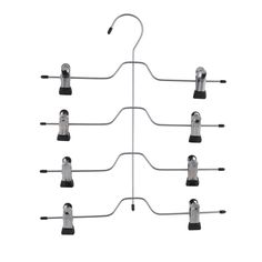 a metal rack with eight different types of wires attached to the top of each one