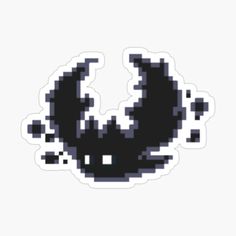 an old school pixel art sticker with the letter u in black and white colors