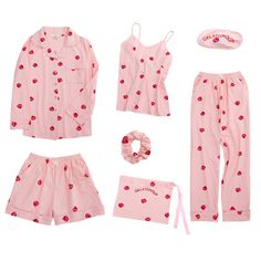 New fashion strawberry pajamas (set of seven) Strawberry Pajamas, Pajamas For Teens, Winter Pajamas Women, Winter Pajamas, Pajamas Comfy, Trendy Swimwear, Cute Pajamas, Satin Pyjama Set, Womens Pyjama Sets