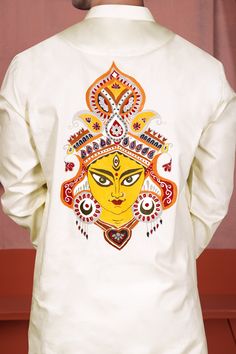 Kurta Designs Men's, Gents Kurta Design, Gents Kurta, Durga Painting, Designer Kurta, Kutch Work, Boys Kurta, Goddess Durga