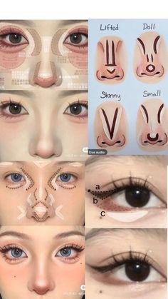 Cute Makeup Hacks, Simpul Dasi, Japan Makeup, Makeup Tutorial Foundation, Simple Makeup Tips, Doll Eye Makeup, Makeup Face Charts, Beauty Makeup Tutorial, Makeup Artist Tips