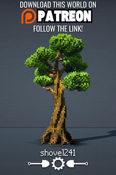 an image of a tree made out of lego blocks with the text, follow the link show