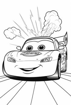 cars coloring pages for kids to print out and color with the characters from disney's cars