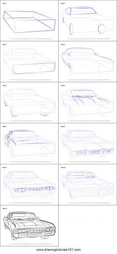 how to draw classic cars step by step drawing instructions for kids and adults, easy steps