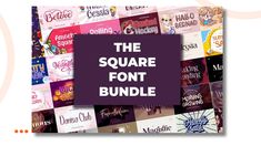 the square font bundle is displayed in purple