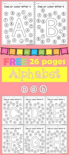 the alphabet worksheet for kids to learn how to read and color with this freebie