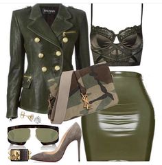 Skirt Green Outfit, Winter Outfits For Women, Moda Chic, Dress Winter, Green Outfit, Skirt Outfit, Fashion Killa, Primavera Estate