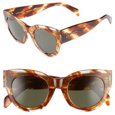 Celine Petra Acetate Sunglasses In Striped Cognac Havana Model: Cl40008i Color: 56n Material: Acetate Size: 48-26-150 100% Uva & Uvb Protection Made In Italy Nwot - Case Not Included Celine Eyeglasses, Celine Accessories, Sleeveless Cotton Dress, Wrap Shirt Dress, Sunglasses Women Oversized, Silk Shirt Dress, Tortoise Sunglasses, Shield Sunglasses, Acetate Sunglasses