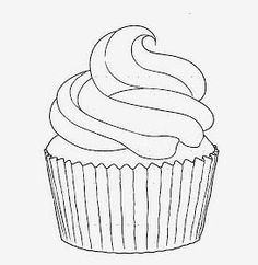 a drawing of a cupcake with frosting on top