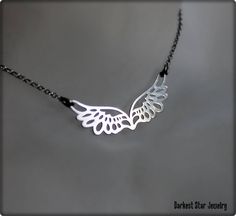 Necklace with wings. Pendant openwork connector - wings, 925 silver. Dimensions: height 12 mm, width 30 mm Pendant made of silver sheet, thickness 0.4 mm Chain 925 silver The length of the chain - 42 cm Thickness ~ 1.4 mm Silver Engraved Wing-shaped Jewelry, Silver Winged Engraved Jewelry, Engraved Winged Sterling Silver Jewelry, Engraved Wing-shaped Silver Jewelry, Elegant Sterling Silver Winged Necklace, Elegant Silver Necklace With Angel Wings, Elegant Silver Angel Wings Jewelry, Elegant Wing-shaped Silver Jewelry, Elegant Silver Jewelry With Angel Wings