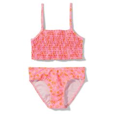 Brand New With Tags The Children's Place Sugar & Jade Tween Girls Pink Floral Smocked Bikini Swimsuit Size L (12-14) High Tides And Happy Vibes! She'll Want To Spend Every Day At The Beach In This Smocked Bikini. Made Of 80% Polyester/20% Spandex Tricot Lining Made Of 100% Polyester Jersey Have Fun In The Sun With Upf 50+, The Highest Possible Rating To Block 98% Of Harmful Rays! Adjustable Straps Allover Floral Print Smocked Top Bottoms Have Pull-On Elasticized Waist Machine Washable Cruise Swimsuit, Smocked Top, Pink Swimsuit, Happy Vibes, Cute Swimsuits, Fun In The Sun, Kids Swimming, Teen Girls, Childrens Place