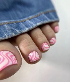 Simple Toenail Designs, Nails Colourful, Nails Milky, Goddess Nails, Nails April, Feet Nail Design, Nails Pedicure, Pedicure Designs Toenails, Trends Nails