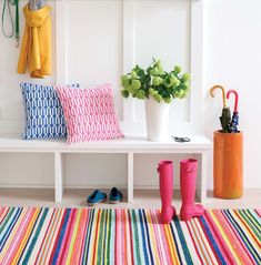 dash albert bright stripe da1087 bright rug Rainbow Explosion, Bright Rugs, Dash And Albert Rugs, Bright Boho, Patio Tiles, Dash And Albert, Bright Stripes, Uptown Girl, Happy House