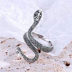 Fully Adjustable Snake Serpent Silver Ring Vampire Witch Halloween Scary Spooky Birthday Gift - New! Spooky Birthday, Vampire Witch, Halloween Scary, Witch Halloween, Scary Halloween, Halloween Witch, Womens Jewelry Rings, New Color, Silver Ring