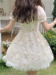 Daiiibabyyy French Vintage Lace Lolita Short Dresses for Women Floral Puff Sleeve Mesh Ruffles A-line Korean Fashion One Piece Vestido New S:Length:78cm, Bust:82cm, Waist:66cm, Shoulder:34cm M:Length:79cm, Bust:86cm, Waist:70cm,Shoulder:35cm L:Length:80cm, Bust:90cm, Waist:74cm, Shoulder:36cm Note: 1. Please follow the size chart to select the size and do not select directly to your habits. 2. The size may have 1-3 cm differs due to manual measurement. 3. As we all know, the different computers Cute Cream Mini Length Dresses, Cute Mini Cream Dresses, Sweet Puff Sleeve Fitted Dresses, Sweet Fitted Dress With Puff Sleeves, Cute Cream Dress With Doll Collar, Cute Mini Dress For Garden Party, Sweet Mini Dress For Garden Party, Sweet Cream Short Sleeve Dress, Sweet Mini Dress With Floral Print